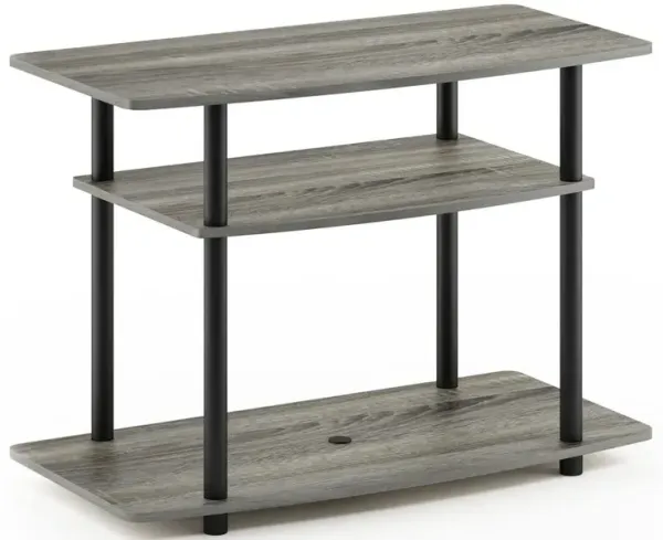Furinno 13192 Turn-N-Tube No Tools 3-Tier TV Stands, French Oak Grey/Black