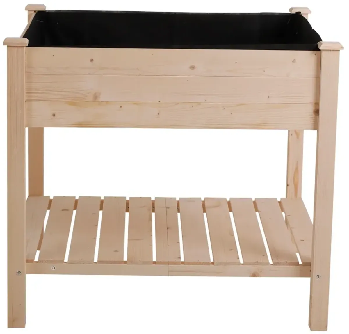 QuikFurn FarmHome Square Fir Wooden Raised Garden Planter Box