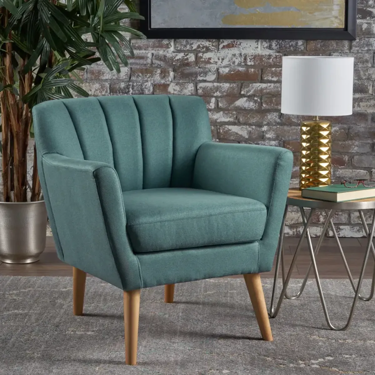 Merax Mid-Century Modern Fabric Home Club Chair