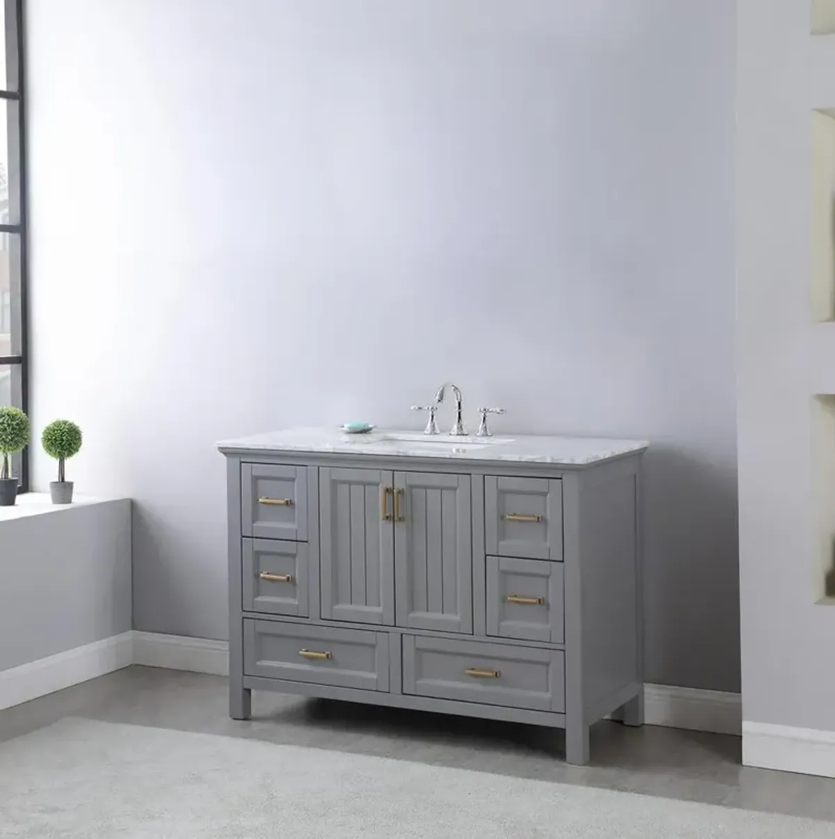 Altair 48 Single Bathroom Vanity Set in Gray without Mirror