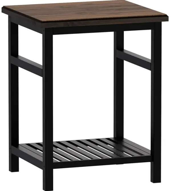 Bamboo Bedside Table, Space Saving, Easy Assembly