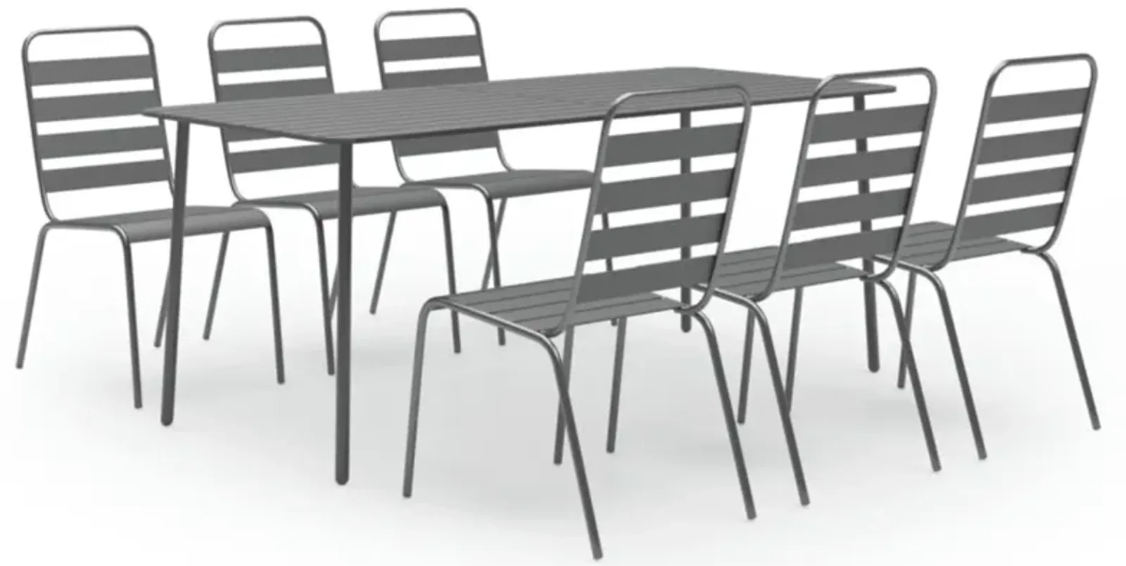 vidaXL 7 Piece Garden Dining Set Steel Dark Gray