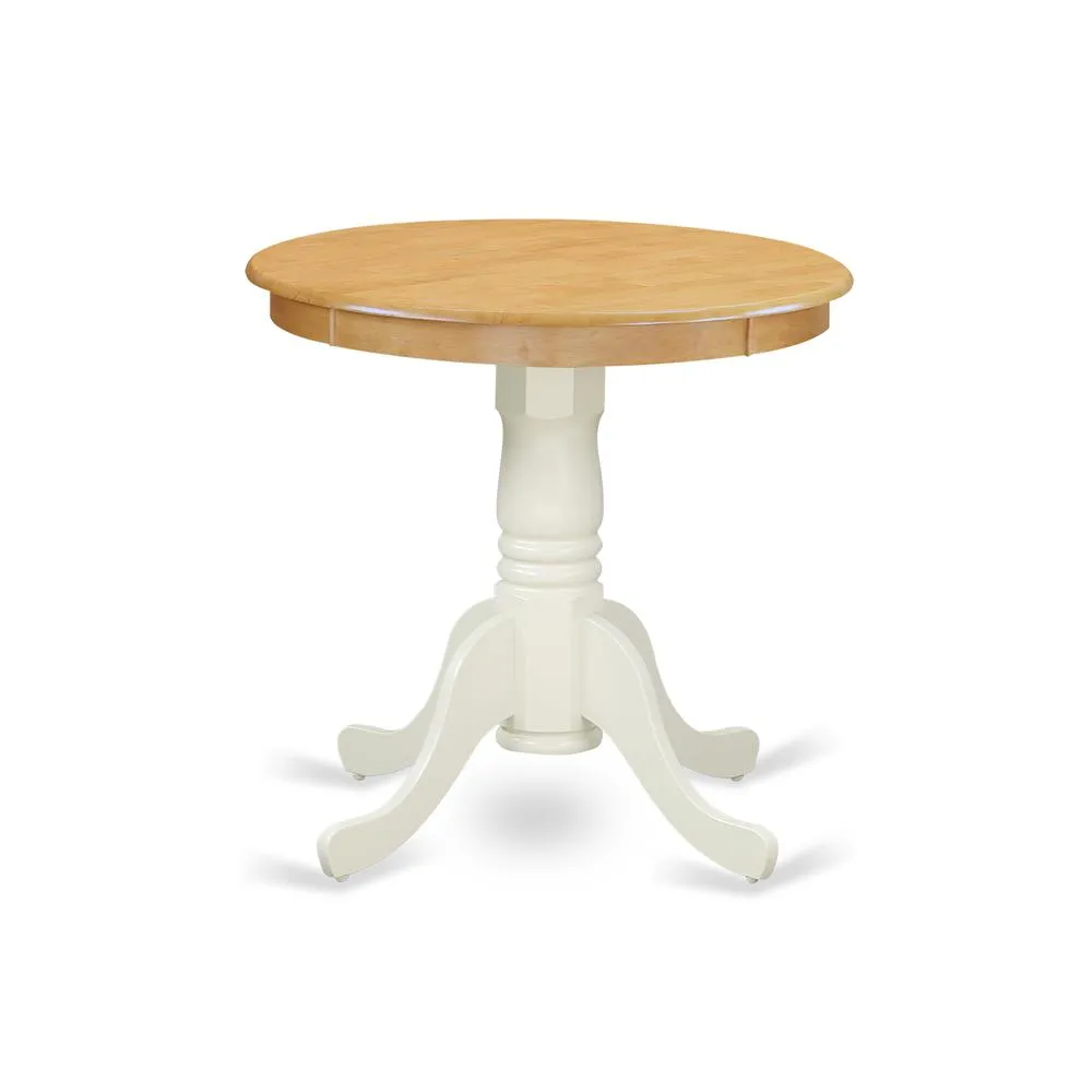 East West Furniture Dining Table Oak & Linen White, EMT-OLW-TP