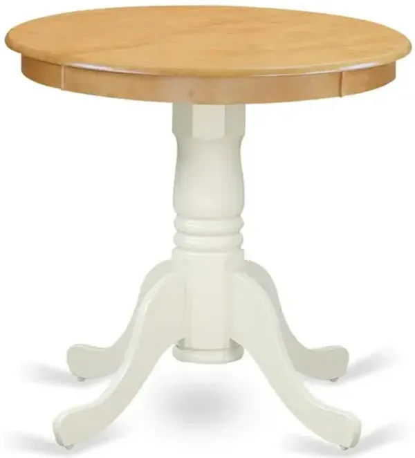 East West Furniture Dining Table Oak & Linen White, EMT-OLW-TP