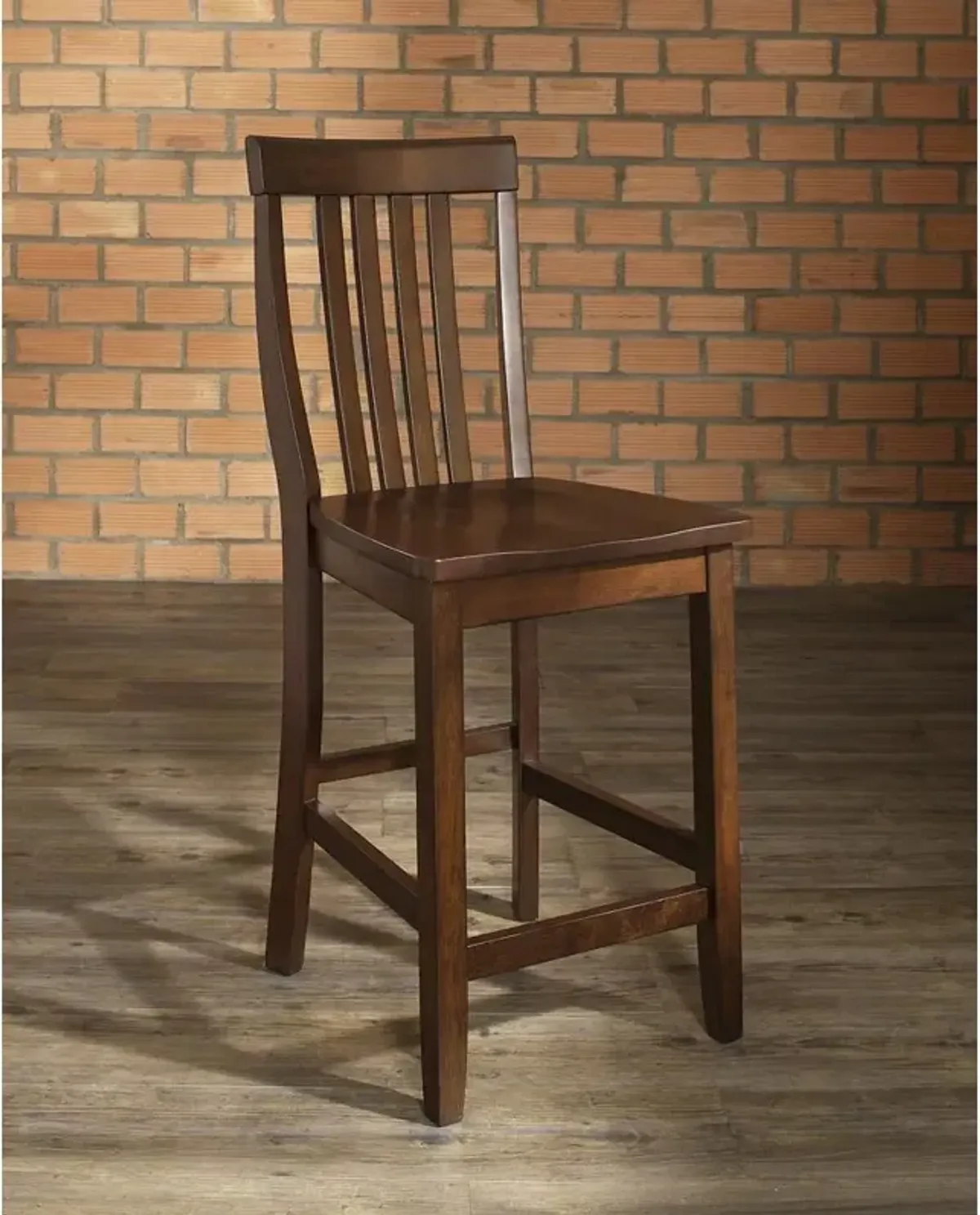 School House 2Pc Counter Stool Set Mahogany - 2 Stools