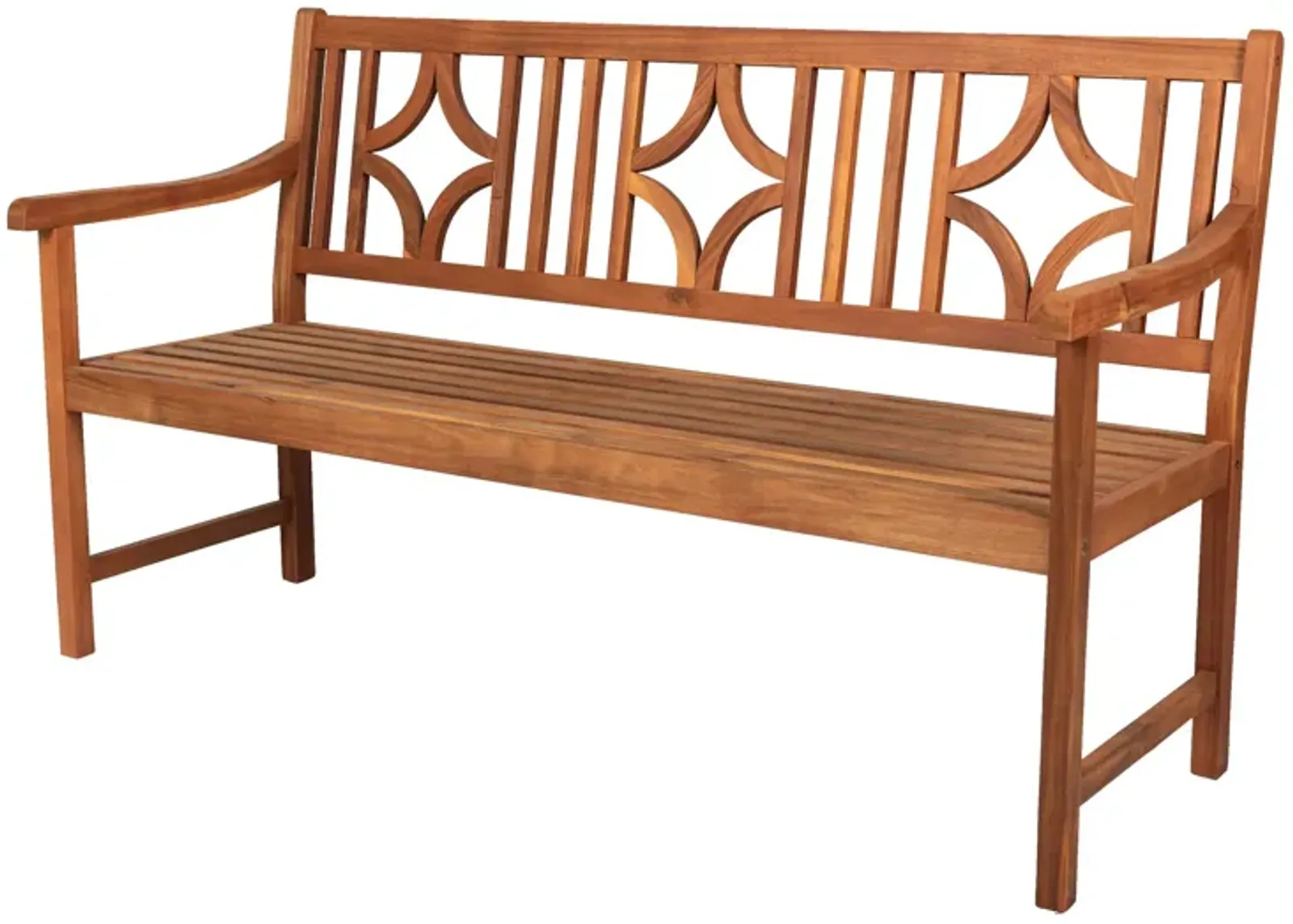 Sloane Ogee Diamond Back Acacia Wood Outdoor Garden Patio Bench