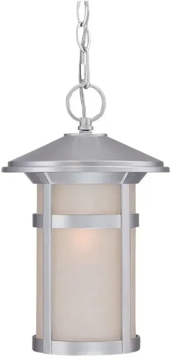 Hivvago Silver Lantern Metal Dimmable Chandelier With Frosted Shades