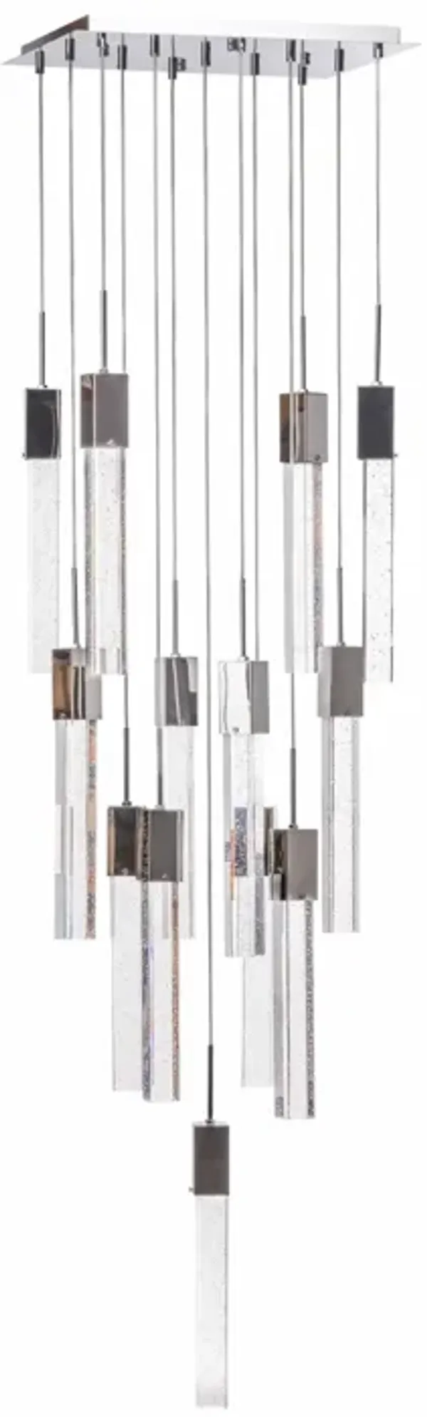 Sparkling Night Chandelier Chrome Metal and Acrylic 13 LED Light Dimmable Extra Large