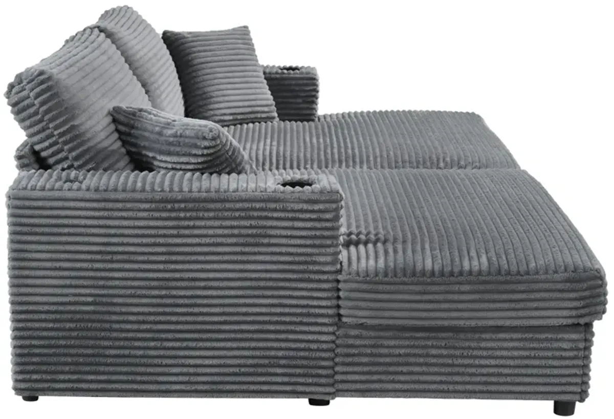 Merax Oversized Loveseat Chaise Lounge Sectional Sofa