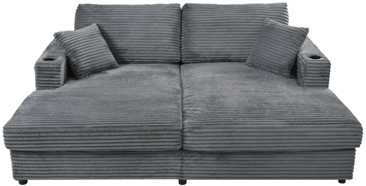 Merax Oversized Loveseat Chaise Lounge Sectional Sofa