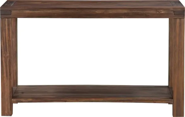 Meadow Solid Wood Console Table in Brick Brown