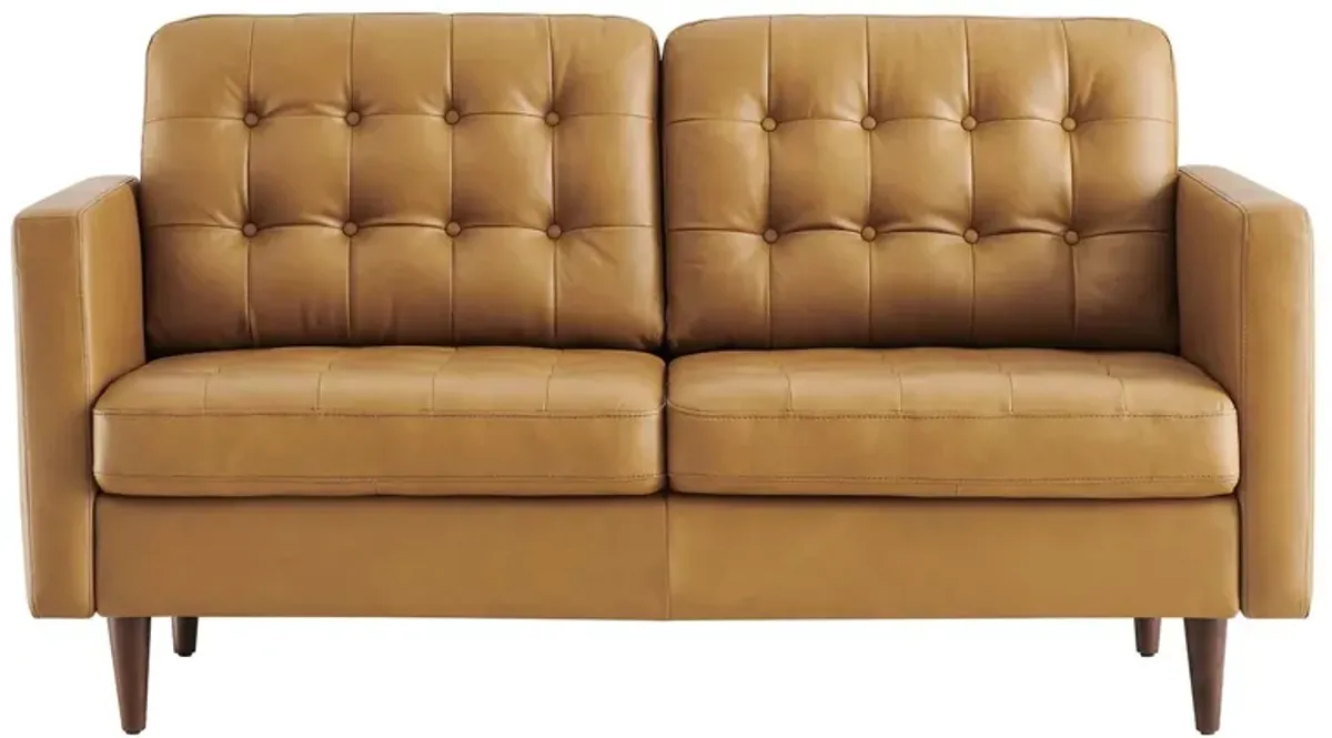 Exalt Tufted Vegan Leather Loveseat