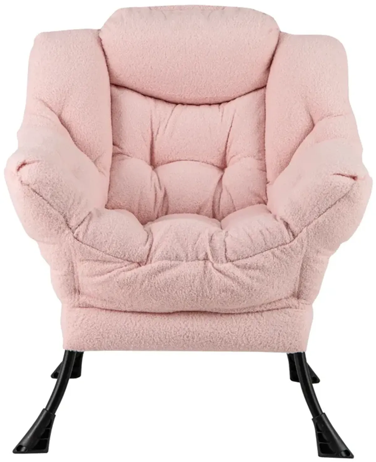 Cozy Sherpa Upholstered Accent Chair with Head Pillow for Stylish Comfort