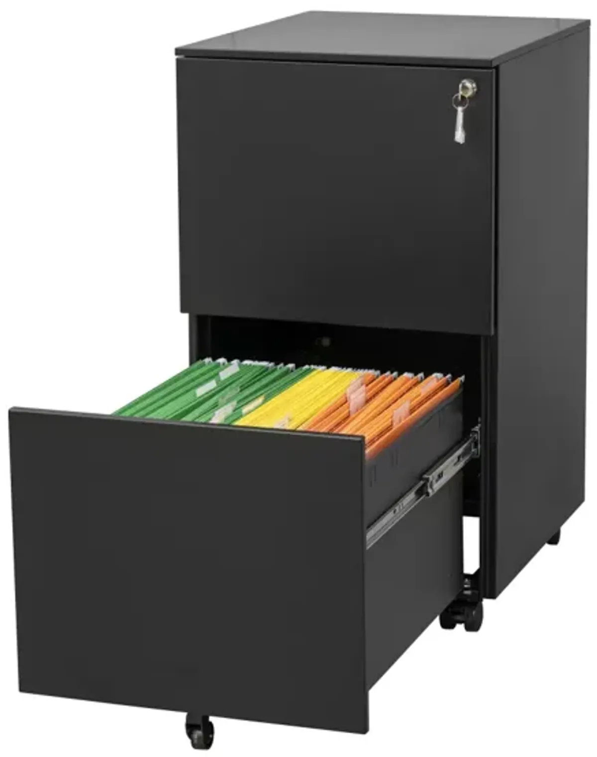 Steel Mobile File Cabinet with Lock & Anti-tilt Wheels