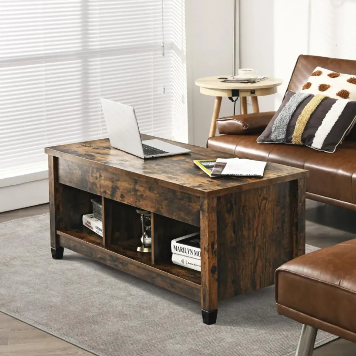 Hivvago Lift Top Coffee Table with Hidden Storage Compartment