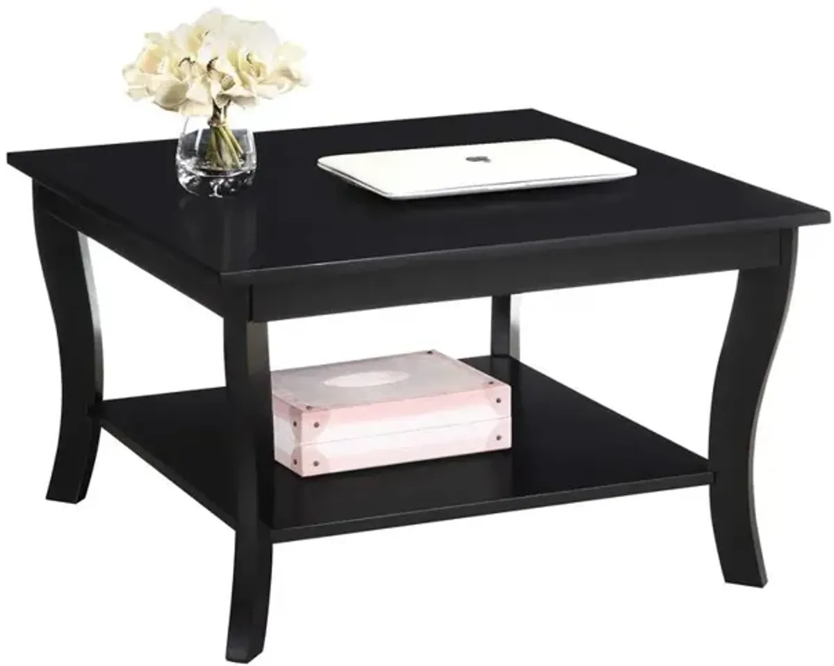 Convenience Concepts American Heritage Square Coffee Table, Black