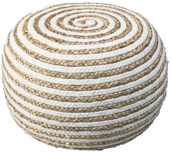 20" Grey Jute Ottoman