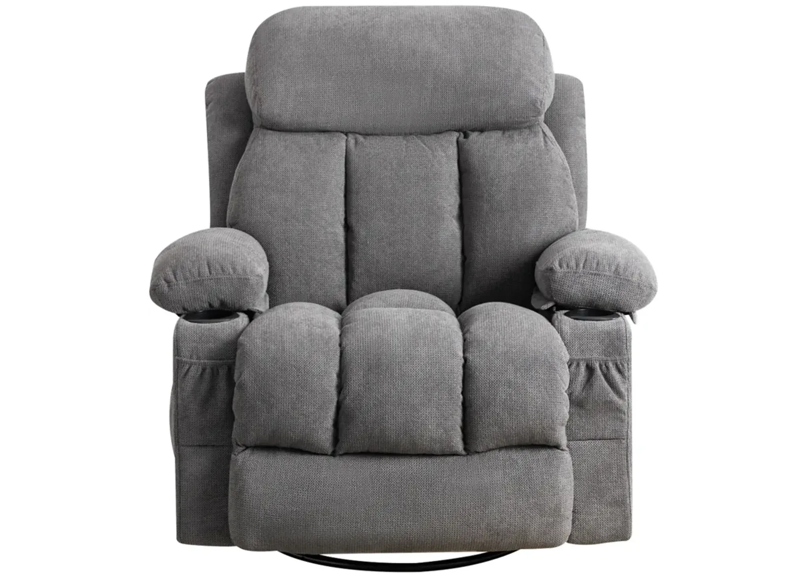 39.76 in. W Fabric Recliner with Rocking, Remote Control, Tufted and Storage