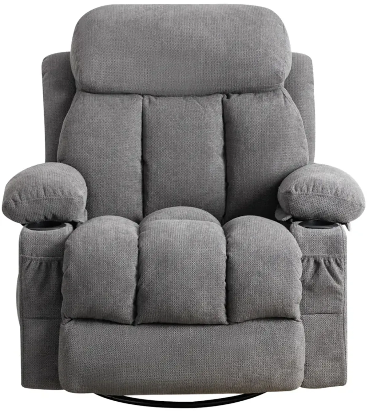 39.76 in. W Fabric Recliner with Rocking, Remote Control, Tufted and Storage