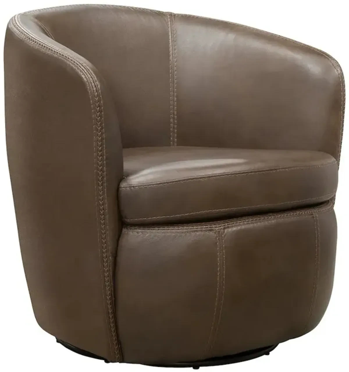Parker Living Vintage Brown 100% Italian Leather Swivel Club Chair Two Pack