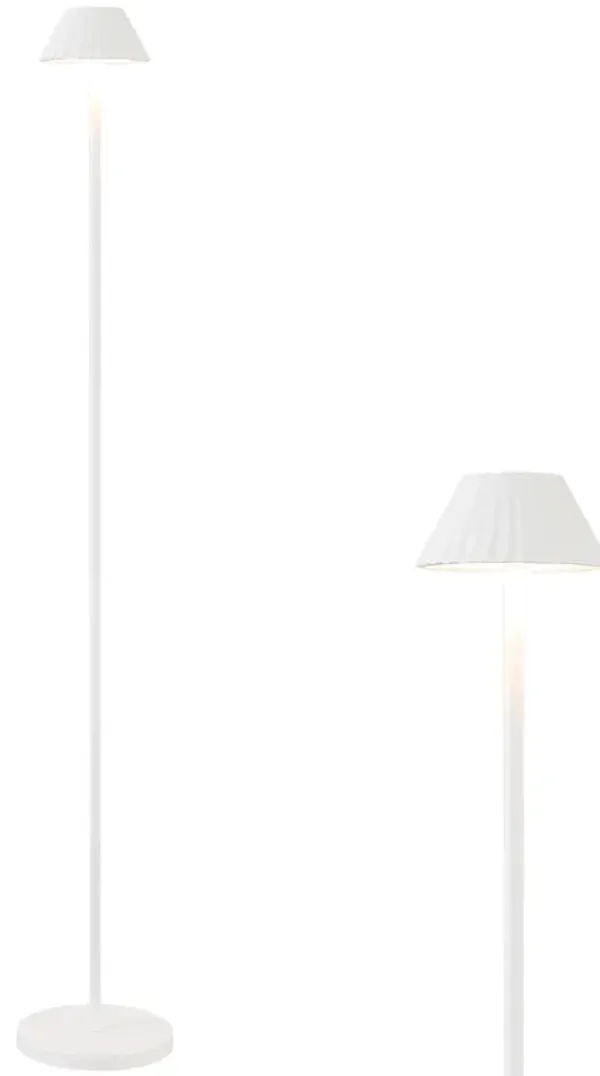 Mallory 44" Modern Minimalist Indoor/Outdoor Iron Pleated Shade Rechargeable/Cordless Dimmable Integrated LED Floor Lamp