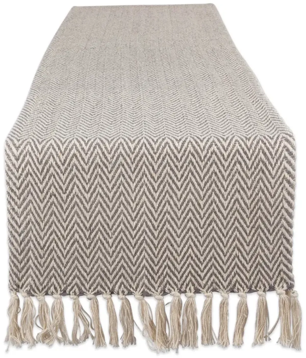 72" Gray and White Rectangular Chevron Weaved Table Runner