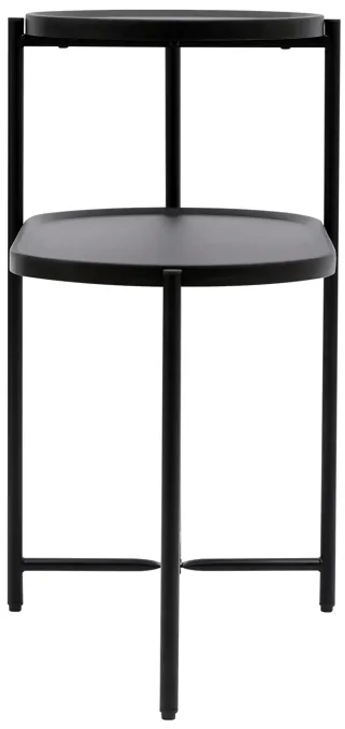 Round 2-Tier Coffee Table with Storage Tray for Living Room & Modern Decor