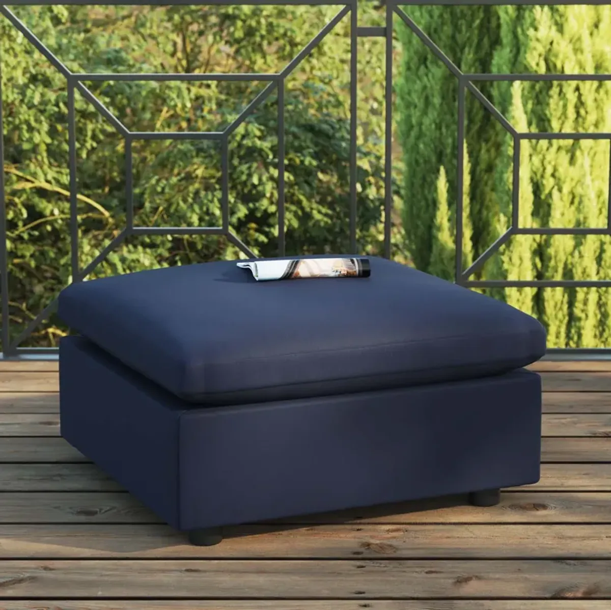 Commix Overstuffed Outdoor Patio Ottoman