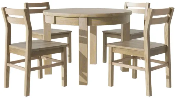 Merax Farmhouse 5-Piece Extendable Dining Table  Chairs Set
