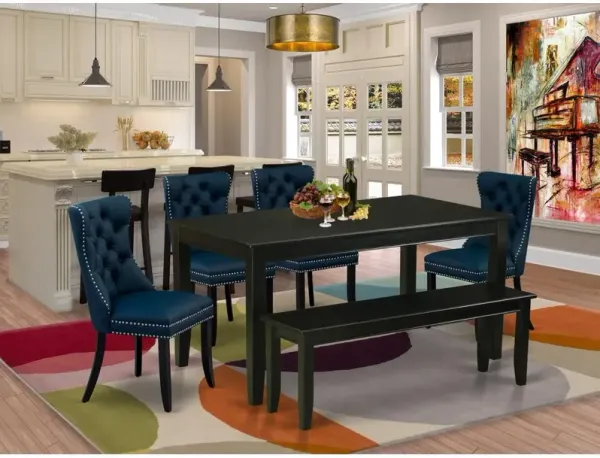 East West Furniture 6 Piece Dining Table Set Consists of a Rectangle Kitchen Table