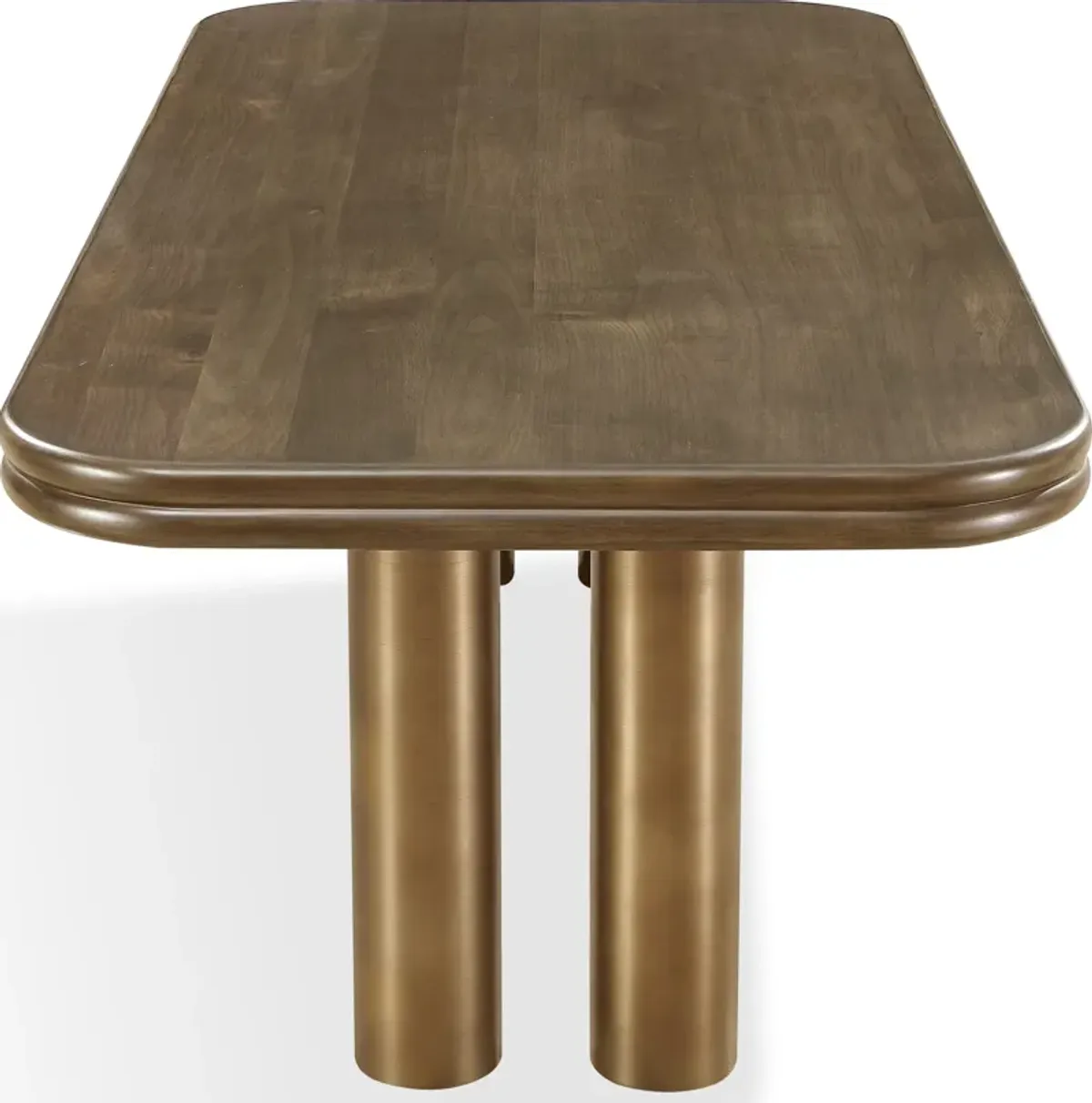 Mataranka Rectangular Dining Table in Bistre and Brushed Golden Stainless Steel