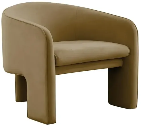 Belen Kox Cognac Velvet Sculptural Accent Chair, Belen Kox
