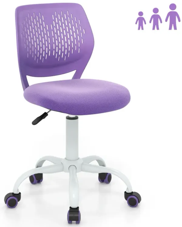 Costway Office Task Desk Armless Chair Adjustable Mid Back Swivel Study Chair