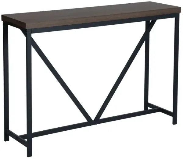 47.2" Sofa Console Table(Walnut & Black)