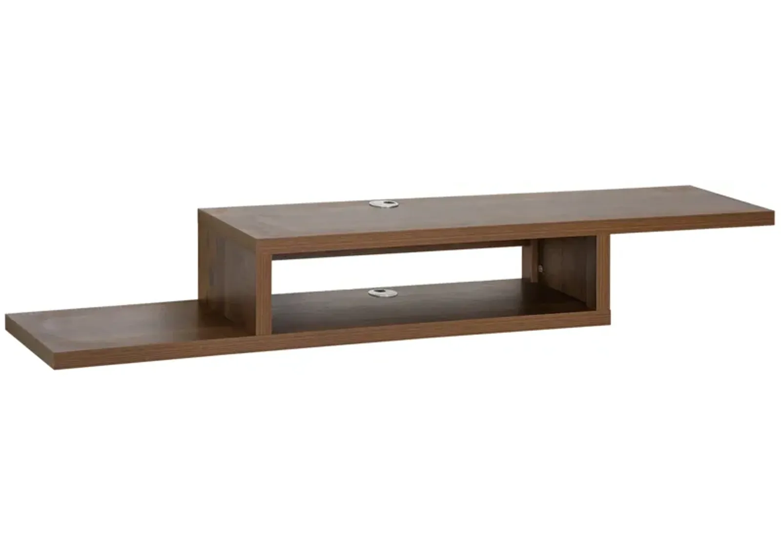 Walnut Media Center: Floating Wall-Mounted Entertainment Console