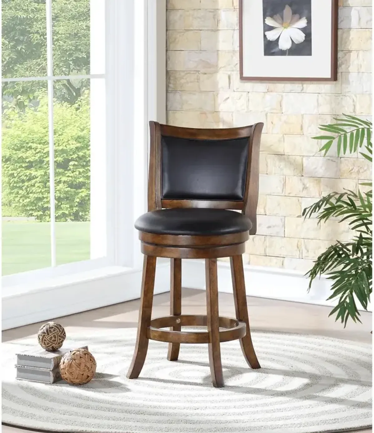 New Classic Furniture Furniture Bristol 24 Solid Wood Counter Stool in Brown