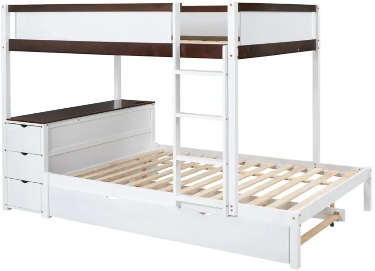 Merax  Bunk Bed with Trundle and Desk