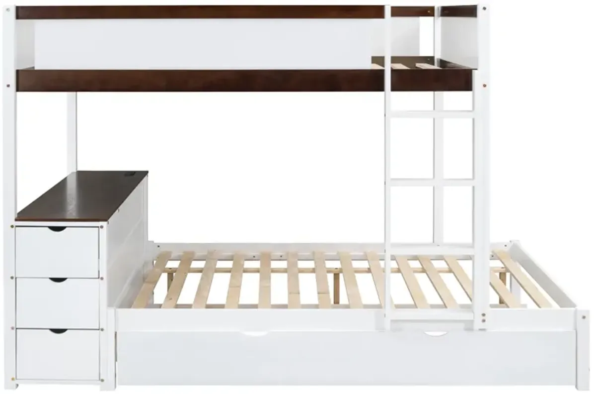 Merax  Bunk Bed with Trundle and Desk