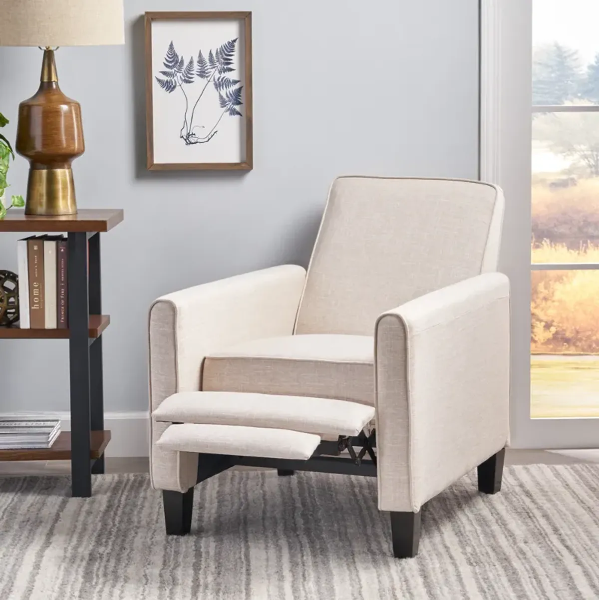 Merax Linen Fabric Manual Recliner Chair