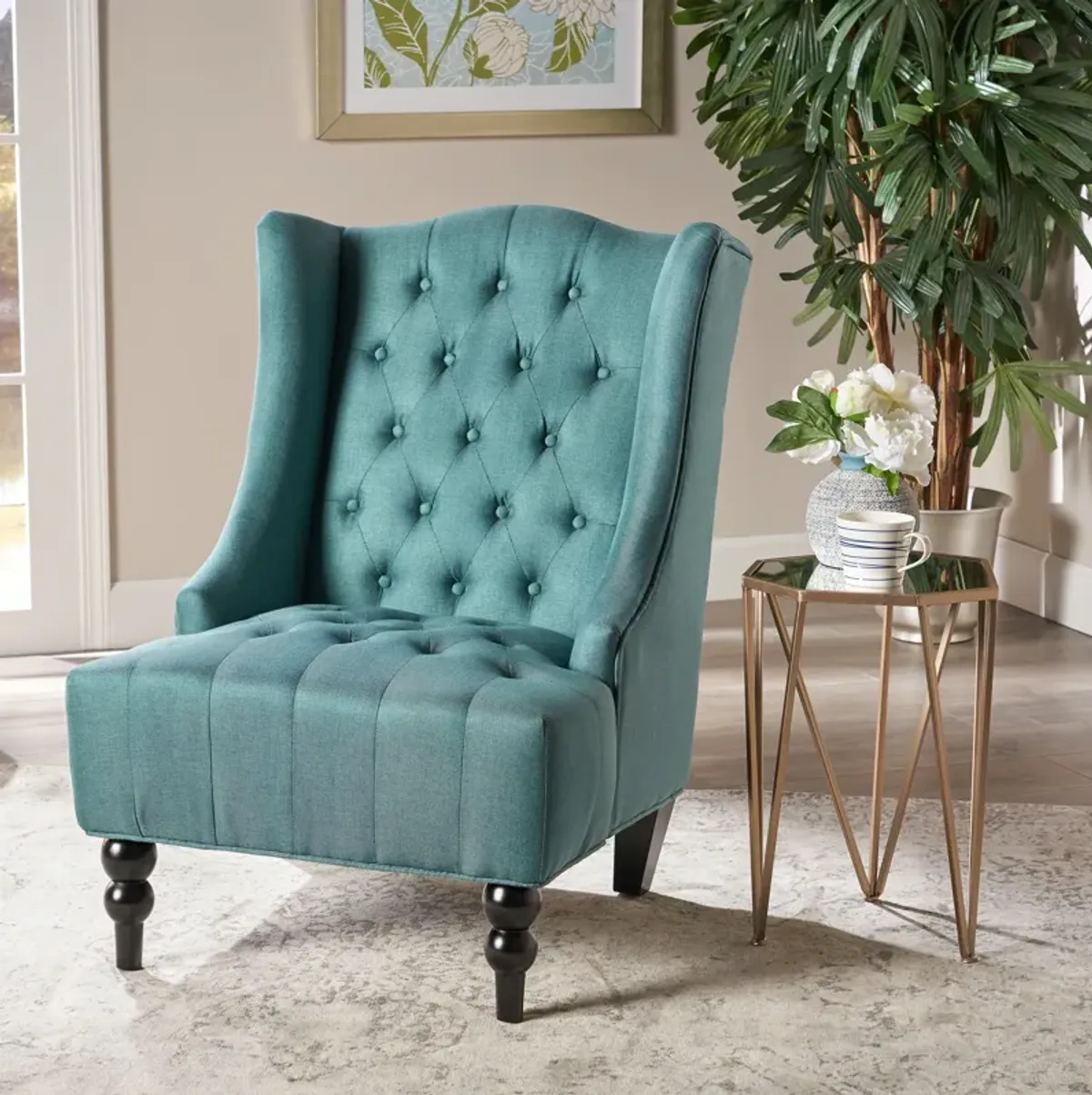 Merax Upholstered Wingback Accent Chair