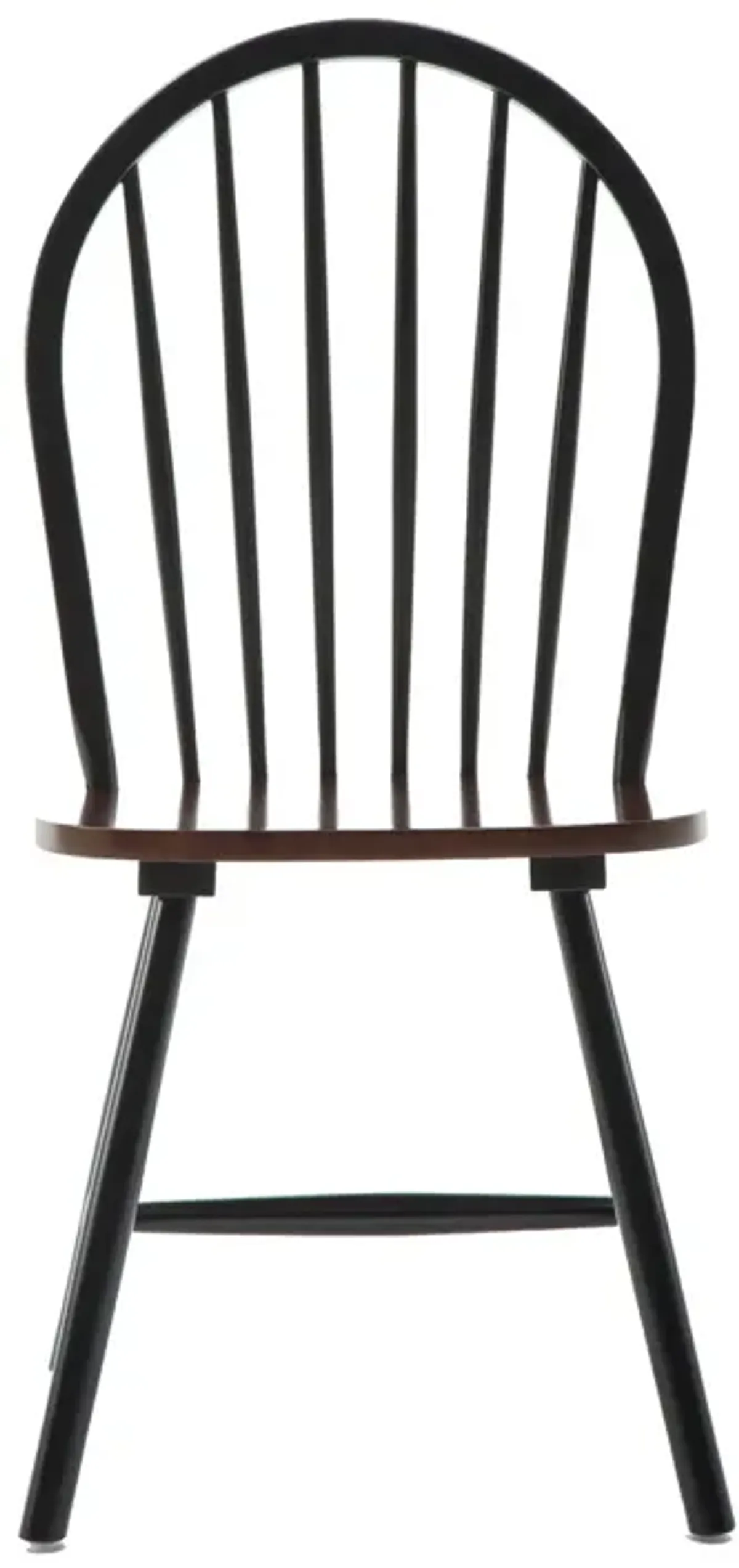 Nova 18 Inch Windsor Dining Chair, Set of 2, Farmhouse Style, Black, Brown-Benzara