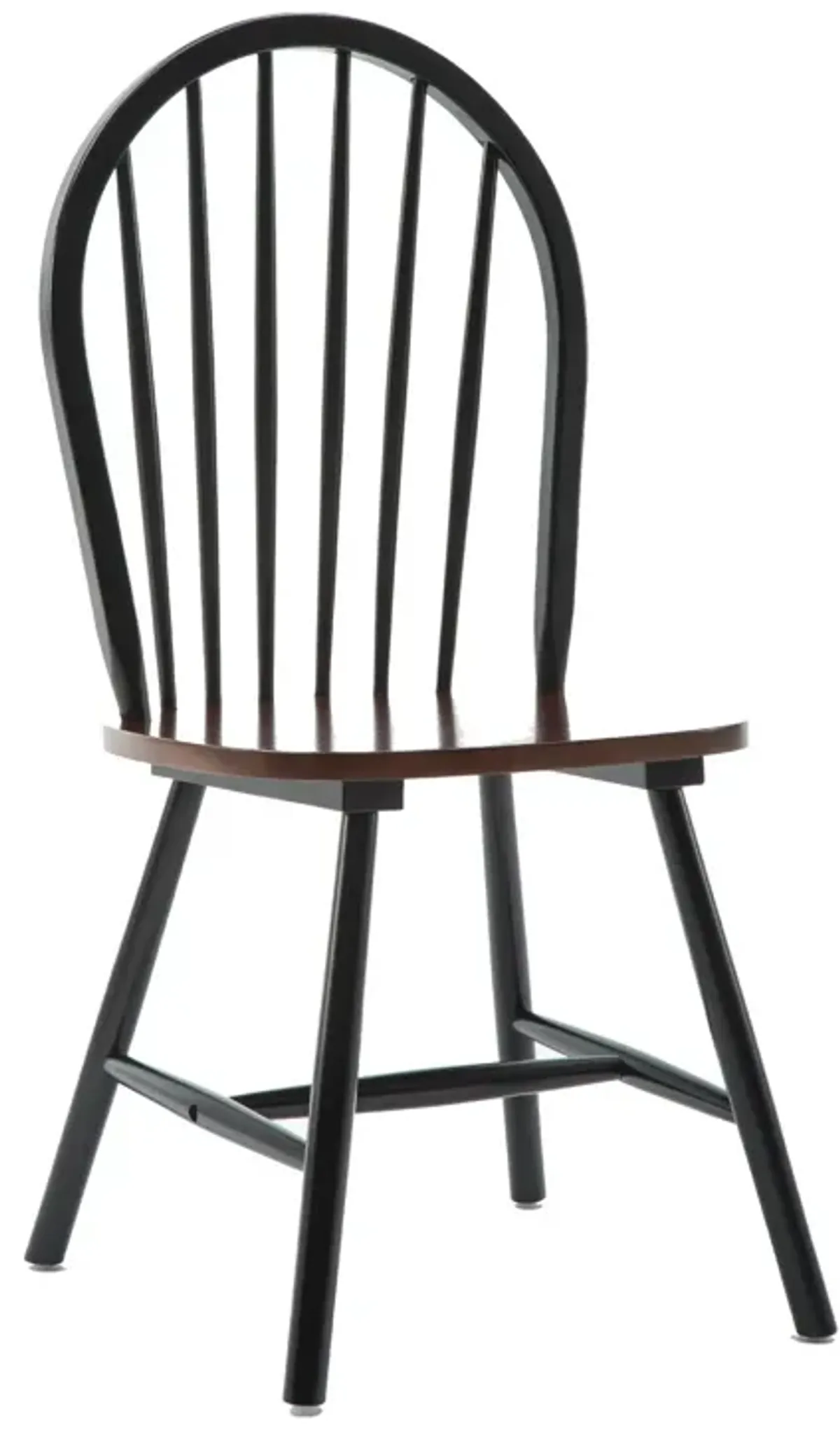 Nova 18 Inch Windsor Dining Chair, Set of 2, Farmhouse Style, Black, Brown-Benzara