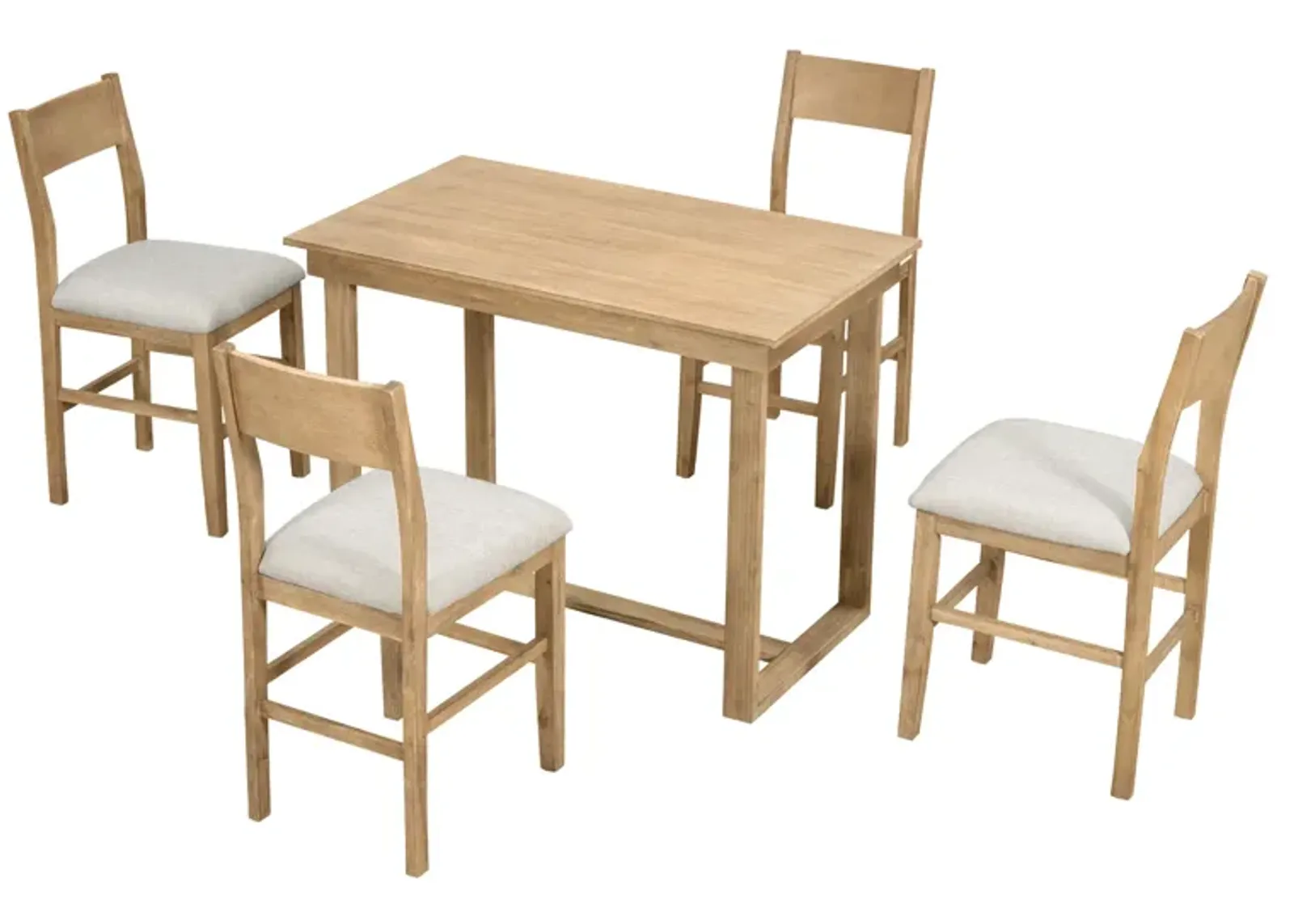 Merax Farmhouse Counter Height 5-Piece Dining Table Set