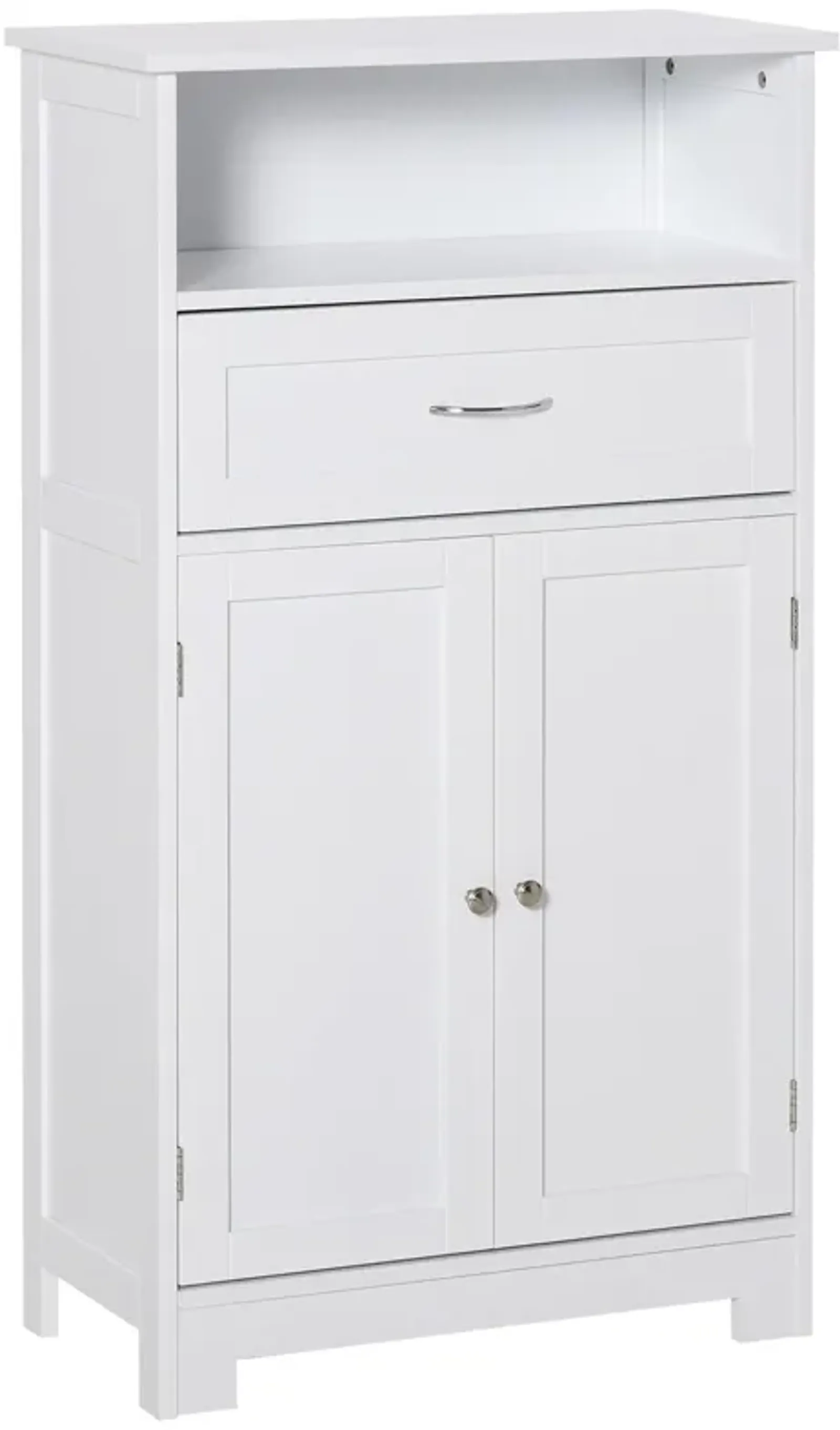 White Bathroom Vanity: Small Freestanding Medicine Cabinet with Adjustable Shelf