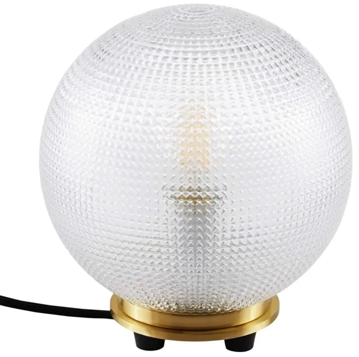 Modway Destiny 1-Light Modern Glass Table Lamp in Satin Brass