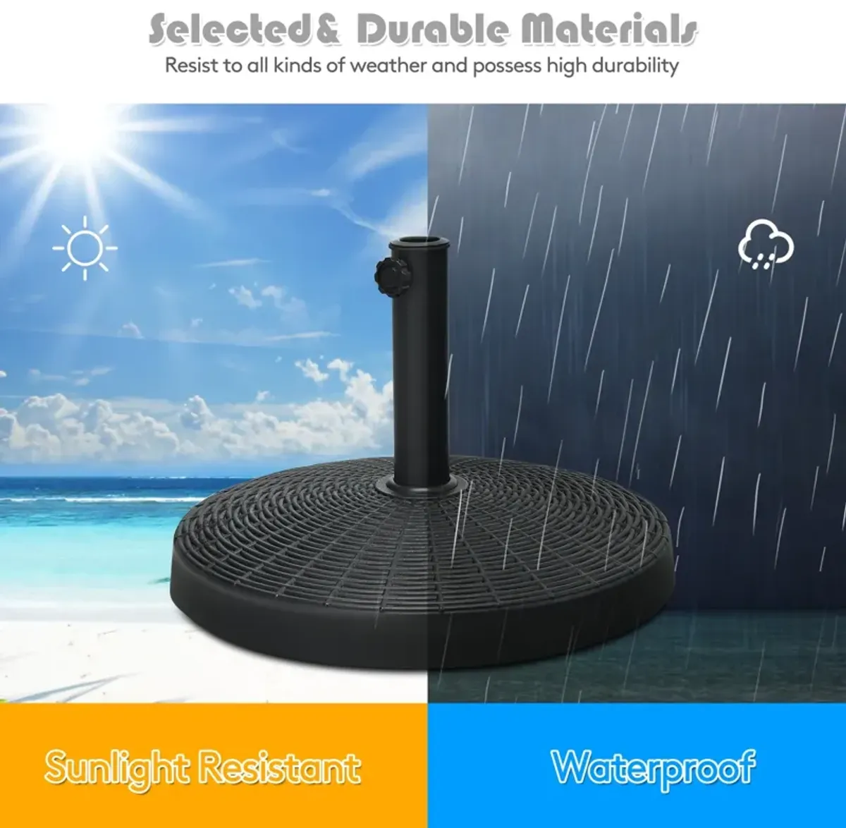 49 LBS Patio Resin Umbrella Base Stand for Outdoor