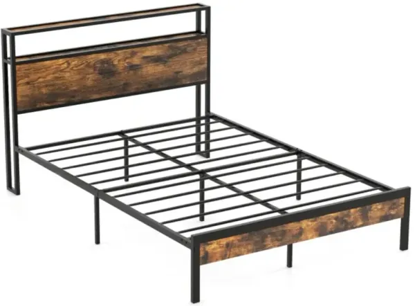 Hivvago Bed Frame with Storage Headboard and Charging Station