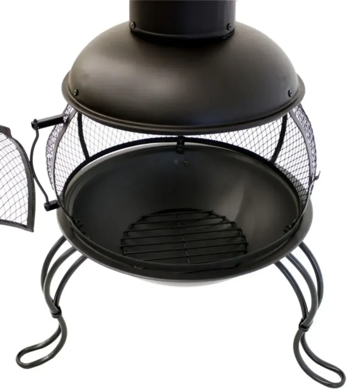 Hivvago Black Steel Chimenea Wood Burning Fire Pit