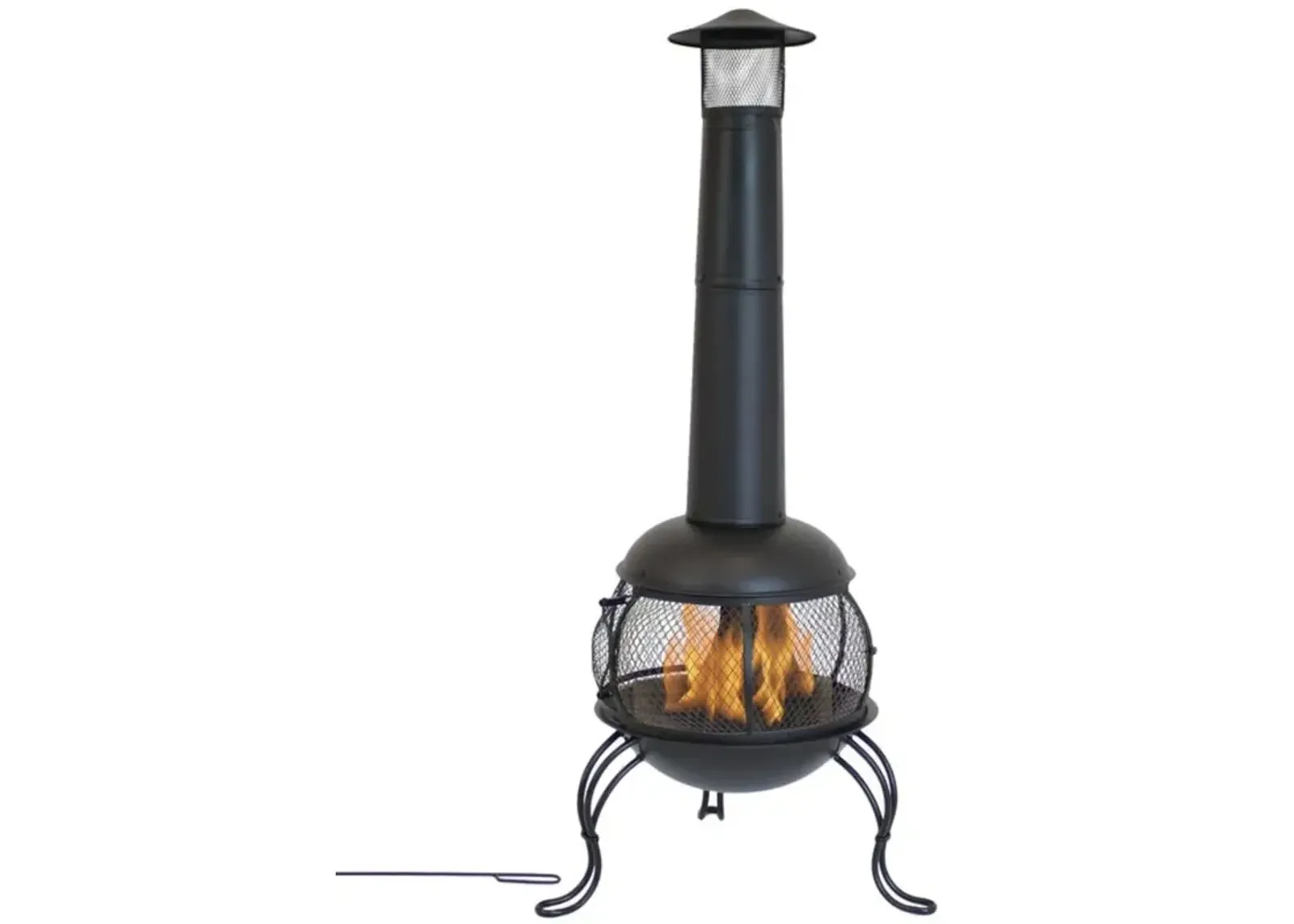 Hivvago Black Steel Chimenea Wood Burning Fire Pit