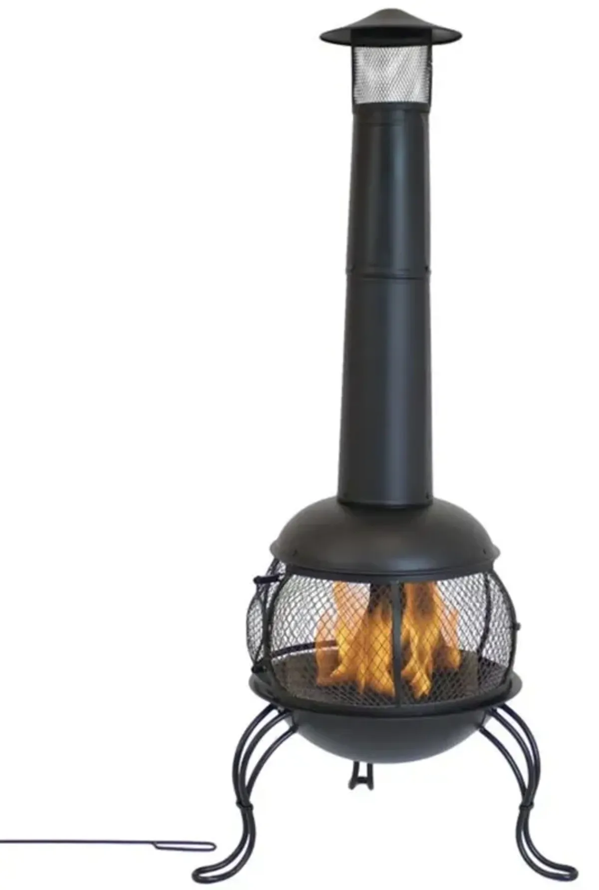 Hivvago Black Steel Chimenea Wood Burning Fire Pit